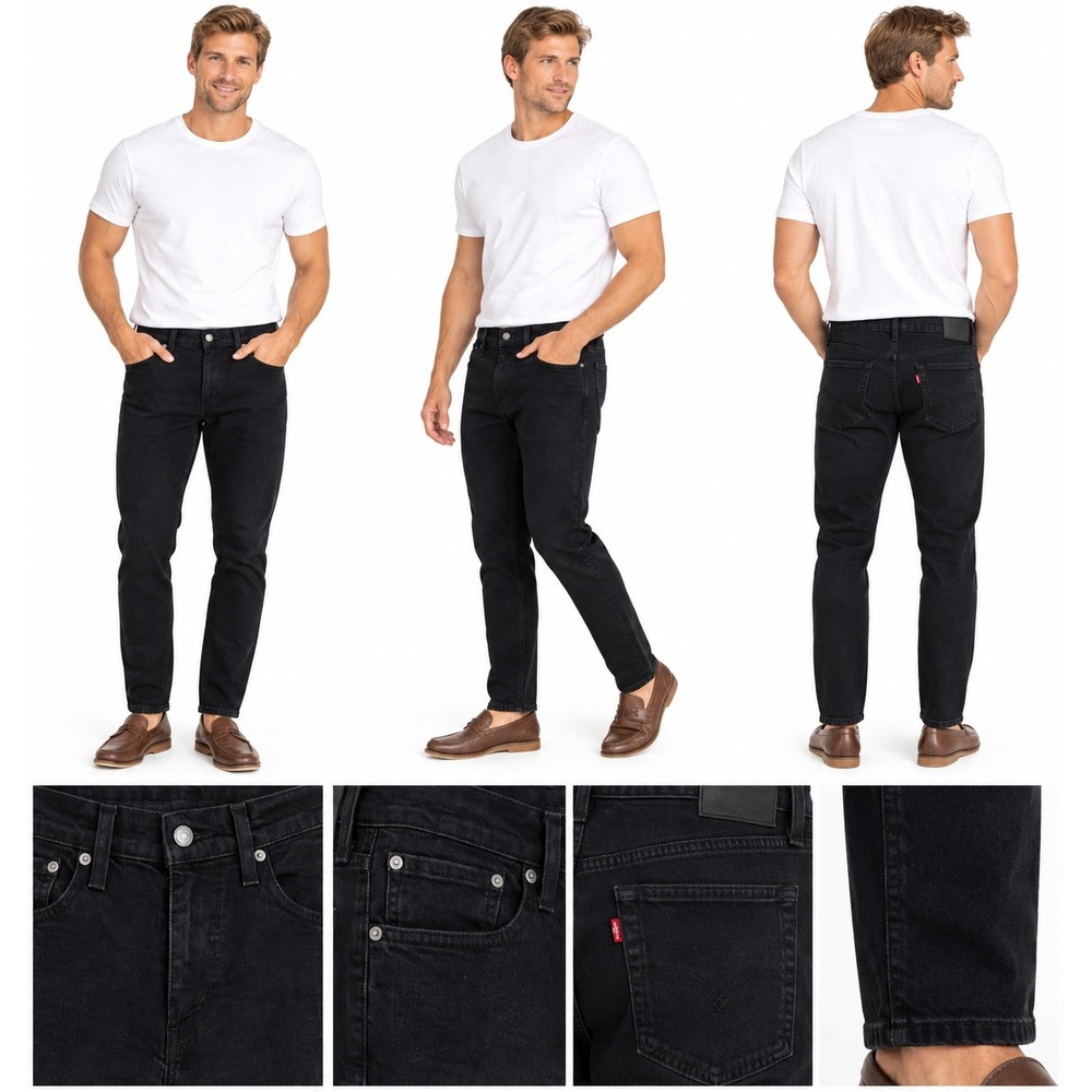 Levi's 531 Athletic Slim Jeans Mens 32x30 Black Tapered Denim Streetwear Minimal